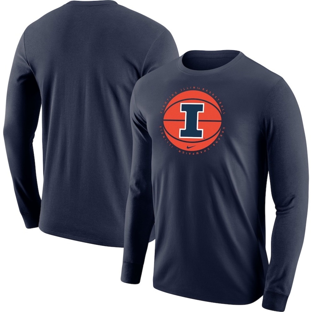 Fighting Illini Nike Men's Navy Long Sleeve Shirt